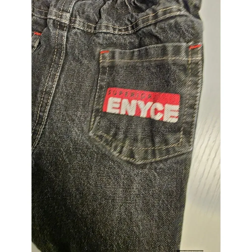 Vintage Y2K Enyce Boys Size 7 Black Denim Jeans Streetwear Hip Hop Retro Kidcore